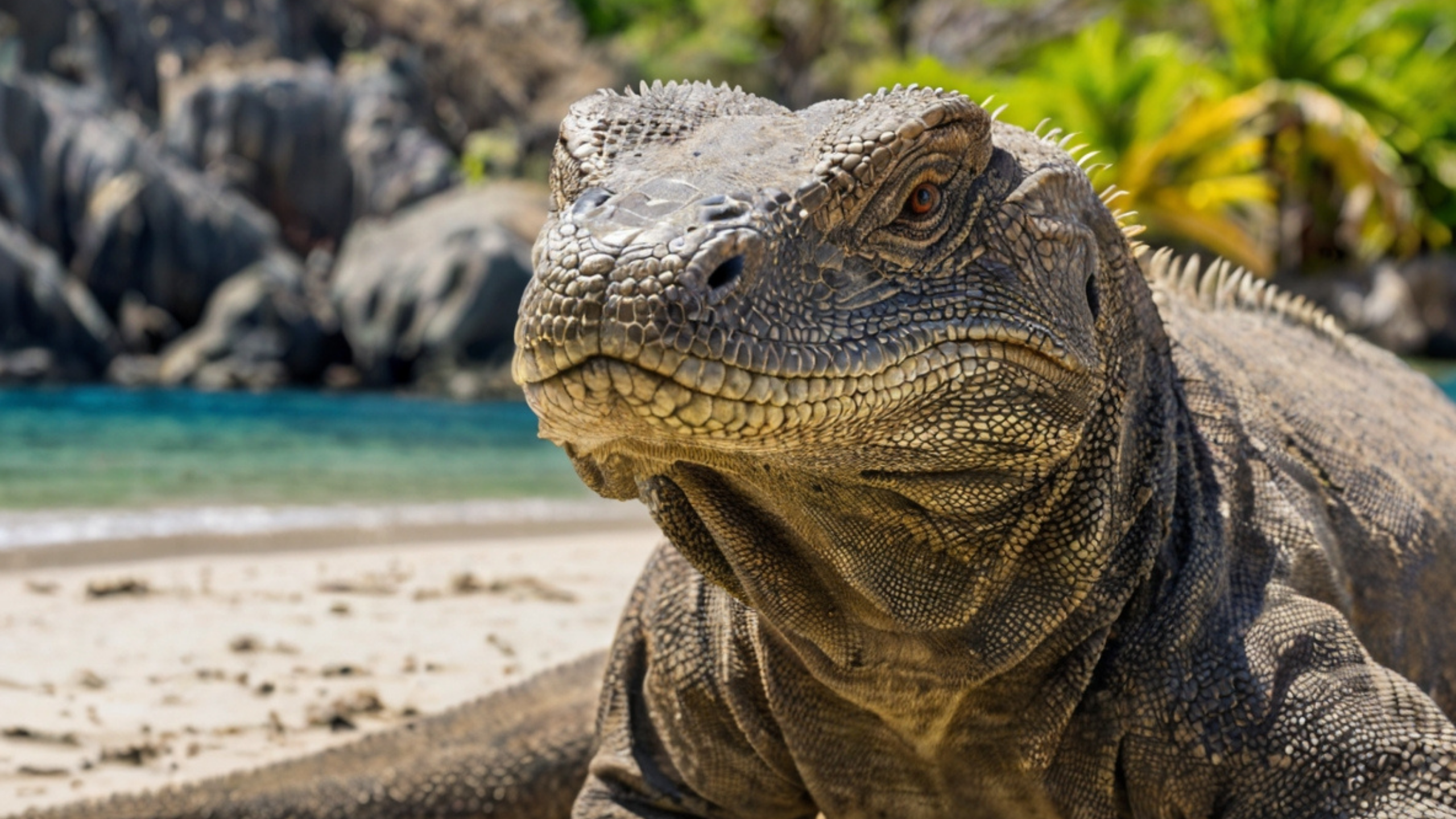 Dragon de komodo en la isla de komodo en indonesia