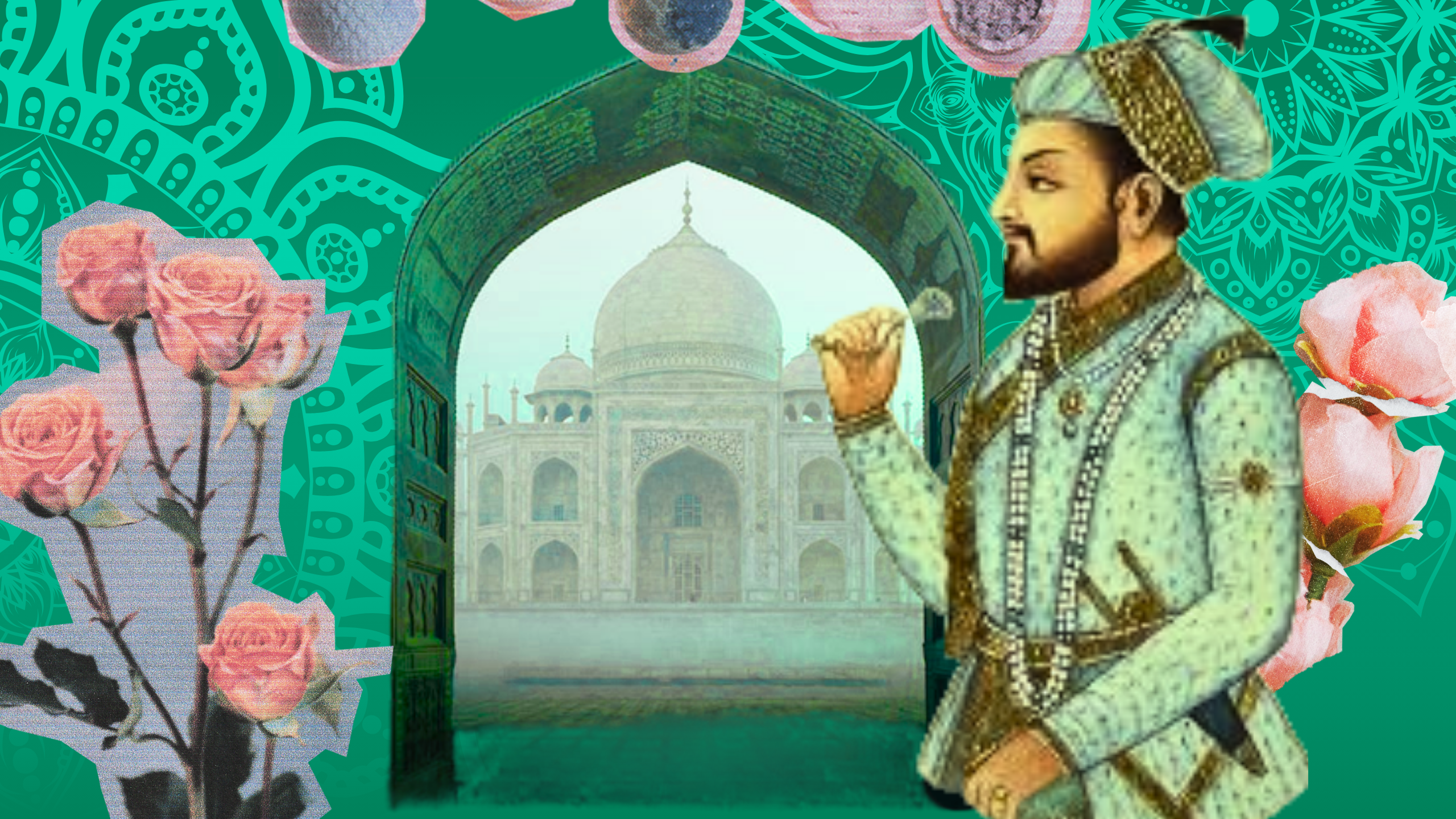 Emperador Sha Jahan viendo el Taj Mahal