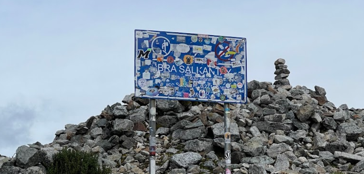 Letrero en el Abra Salkantay